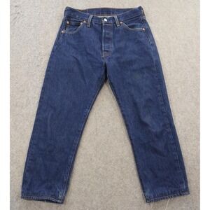 Levis 501 Jeans Mens 32 Blue Straight Leg Button Fly Mid Rise Classic Denim